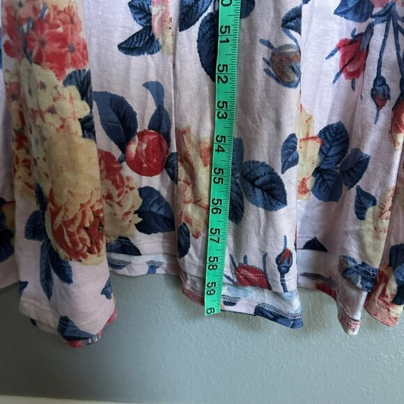 Tea n Rose Floral Print 3/4 Sleeve A-Line Maxi Dress With Keyhole Back size M - Picture 2 of 8